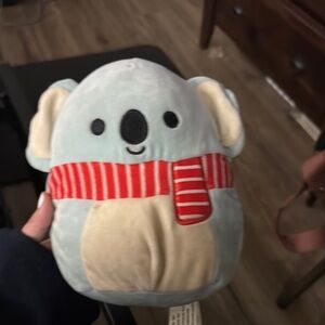 Squishmallows Blue and Cream Koala with Red Scarf